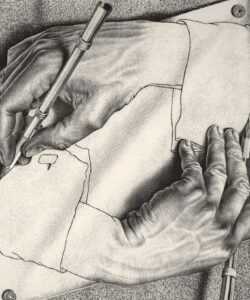 Maurits-Cornelis-Escher-Mani-che-disegnano-1948-Litografia